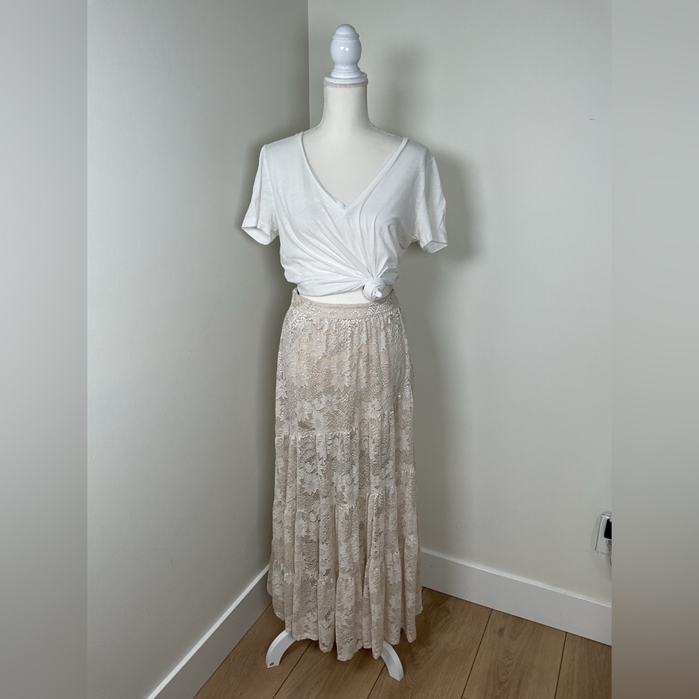 Altar'd State Cream Lace Maxi Skirt - Picture 2 of 11